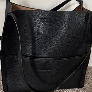 Longchamp Black Leather Tote Bag